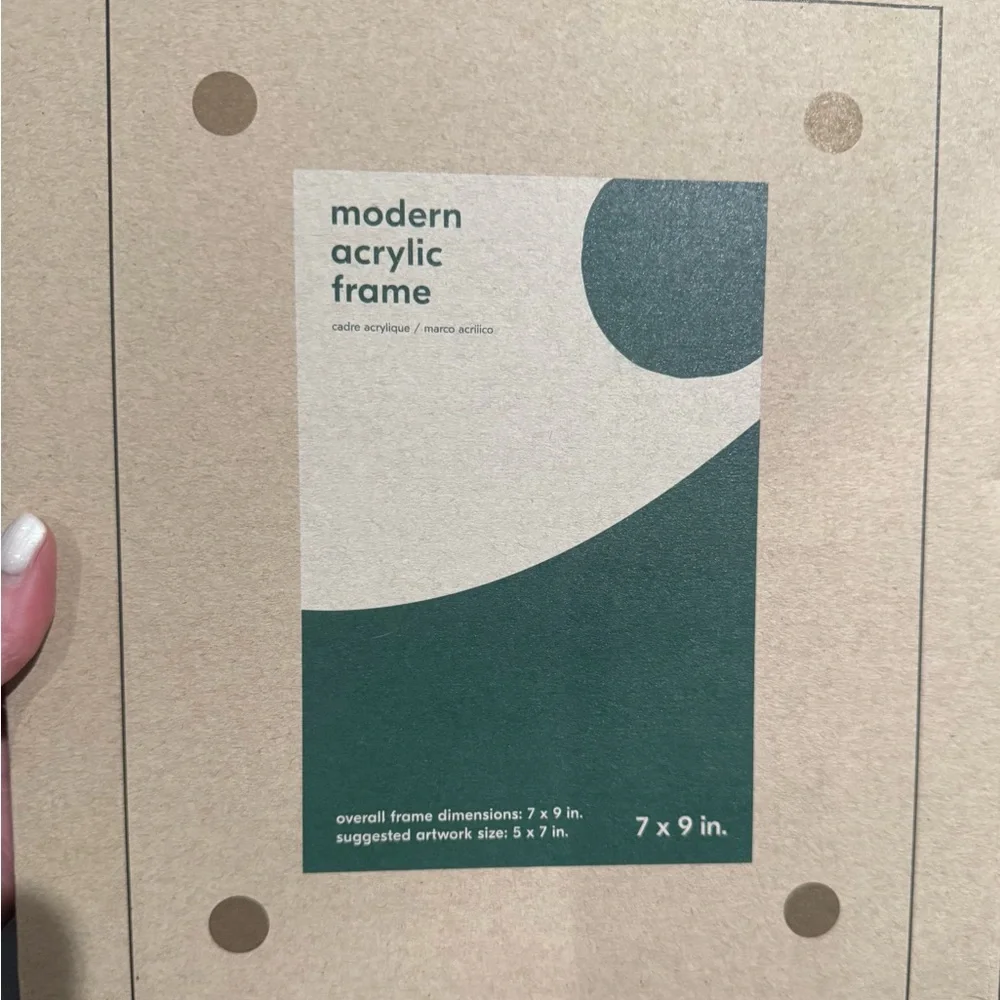 West Elm modern acrylic frame 7 x 9in